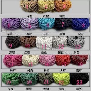 5/10/20/100 Meters 3mm twist silk cords ( more than 23 colors can choose )