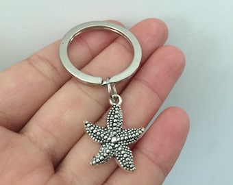 Starfish keychain, Starfish gifts key ring