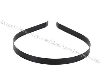 10pieces Black hair headband 10mm wide metal headband