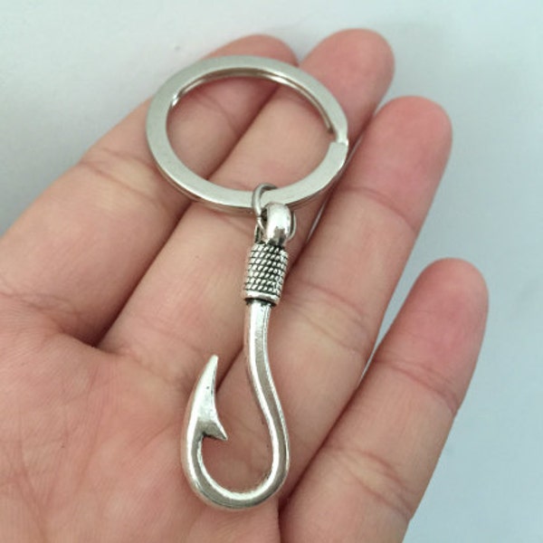 Fish Hook Keychain Etsy