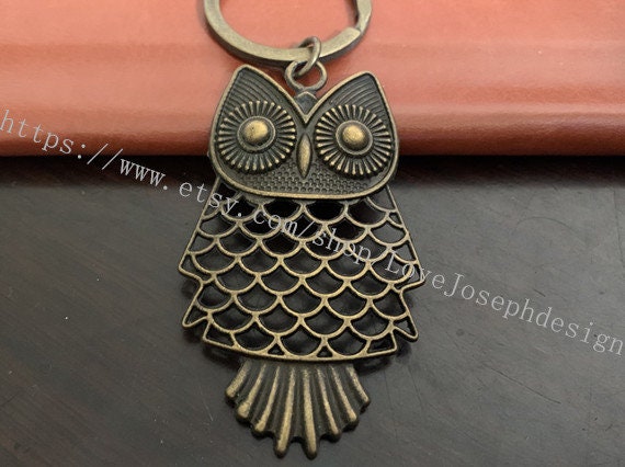 Owl keychain, Owl gifts key ring