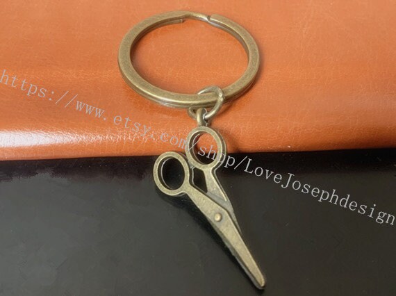 Scissors Keychain VERY SMALL Scissors Keyring Bridesmaid Keychain Beauty  School Gift Fashion Student Gift Hair Dresser Gift Stylist Gift 