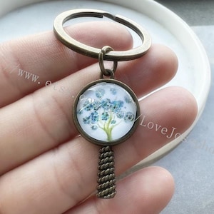 Tree of Life Cabochon Keychain, Zinc Alloy Keyring