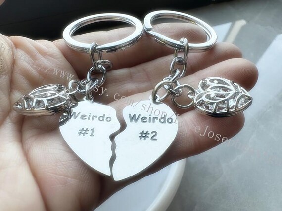 Weirdo #1 and Weirdo #2 Word Keychain,gifts Key Ring - Etsy