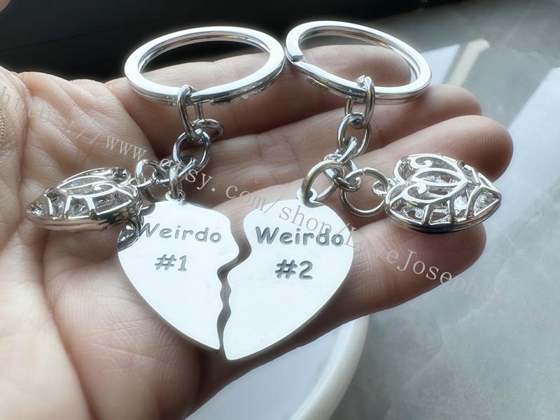 Weirdo #1 and Weirdo #2 Word Keychain,gifts Key Ring - Etsy