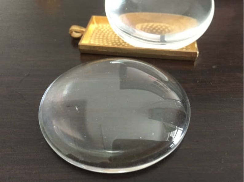 50MM 5pieces Glass Cabochon Crystal Clear Round Cameo Cabs Etsy