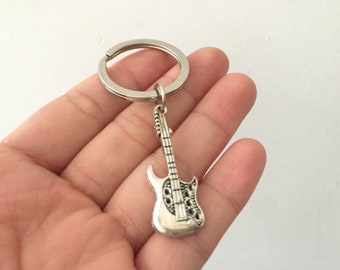 Guitar keychain, Guitar gifts key ring