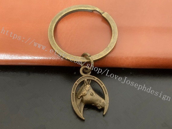 Horseshoe keychain Horseshoe gifts key ring