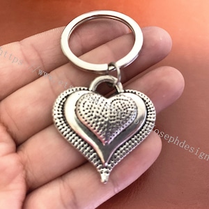 heart keychain, heart gifts key ring