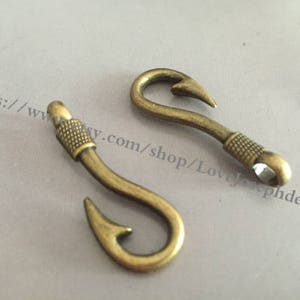 10pcs 19x38mm Antique Bronze Fish Hook Charm Pendant Jewelry Supplies  Handmade Findings P7694 -  Canada
