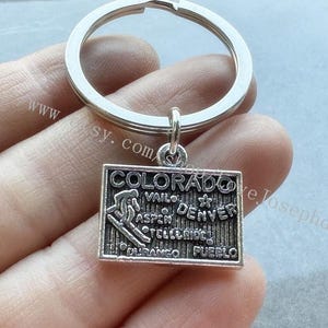 Colorado word keychain,Colorado gifts key ring