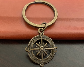 Kompass Schlüsselanhänger, Kompass Geschenk Schlüsselanhänger