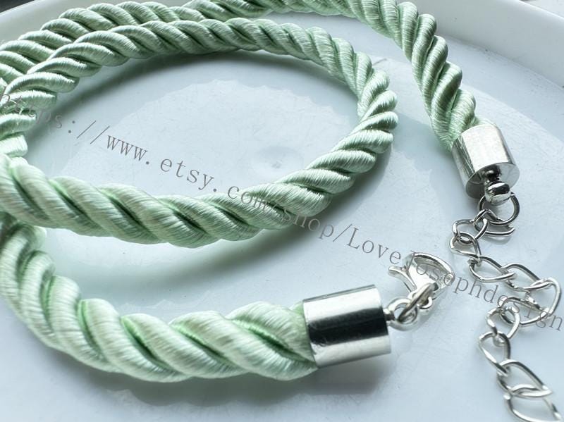 2pcs 7-32 inch 5mm ( 52 colors can choose ) braided silk rope necklace cords