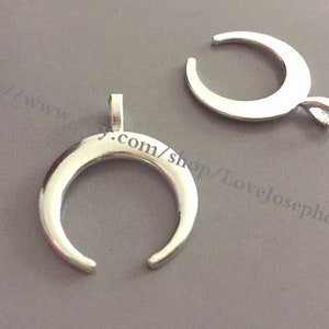 wholesale 40 Pieces /Lot Antique Silver Plated 26mmx34mm horn crescent moon charms