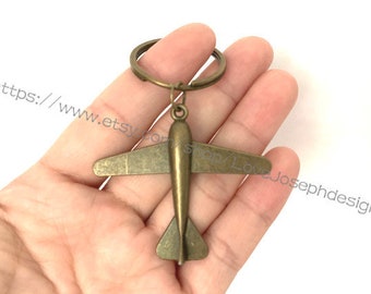 Airplane keychain, Airplane gift key ring