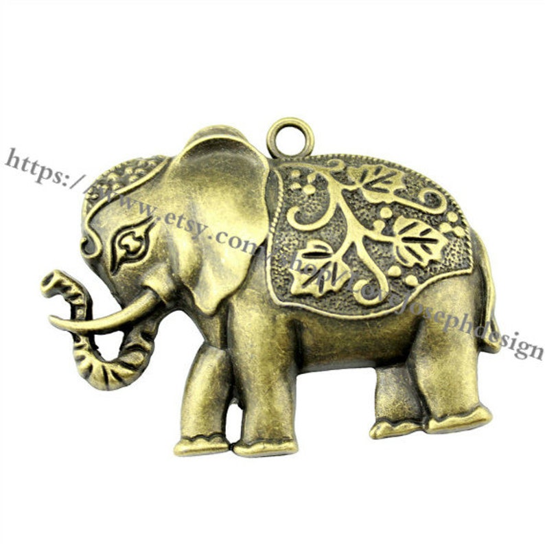 wholesale 10 Pieces Lot Antique Bronze Plated 74mmx50mm elephant Charms