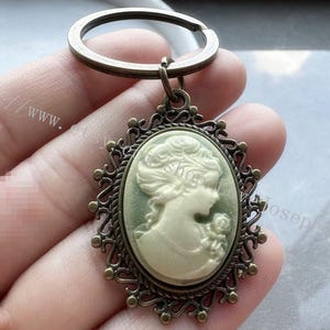 Resin Beauty Cameo cabochon keychain,Resin Beauty Cameo cabochon gift key ring