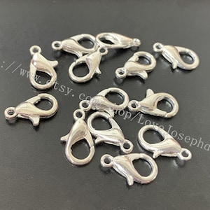 100pcs  bright silver plated 12mm Class A Lobster claw clasps