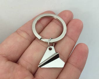 Paper Airplane keychain, Paper Airplane gifts key ring,paper plane keychain