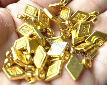 venta al por mayor 50Pieces / Lote Oro antiguo Chapado 16mmx6mm pegamento ovalado en fianzas Charms