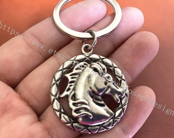 Horseshoe keychain, Horseshoe gifts key ring
