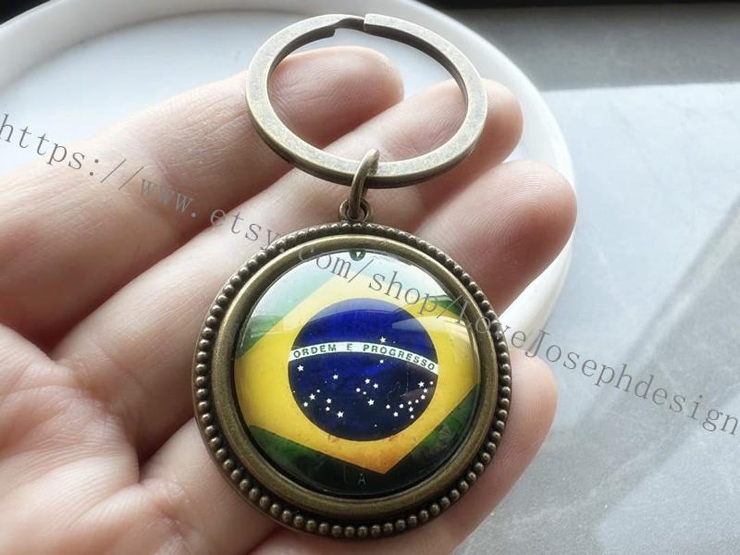 Brazilian National Flag Cabochon Keychain,gifts Key Ring - Etsy