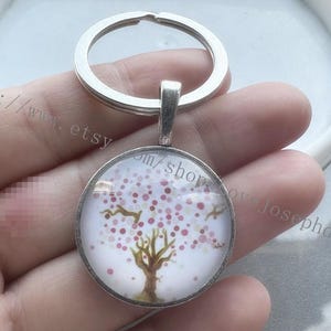 Livsträd cabochon nyckelring, Livsträd gåvor nyckelring