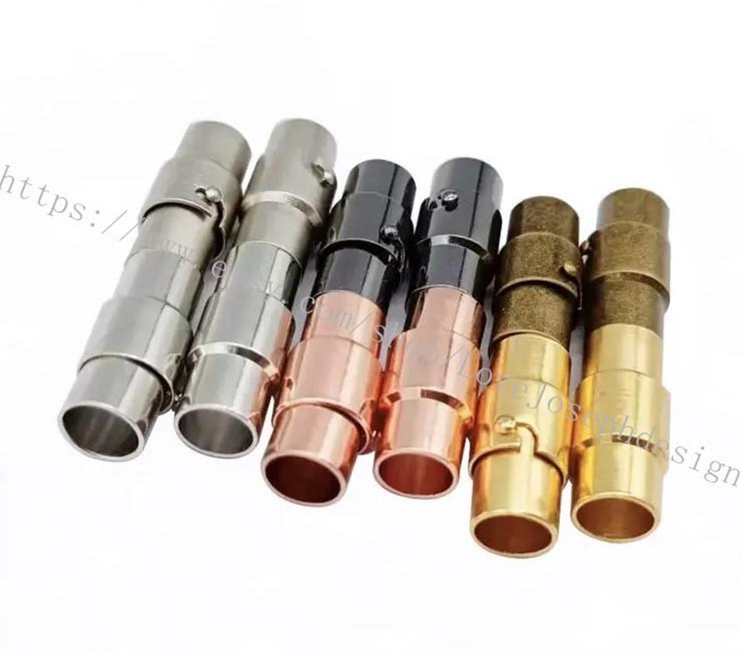 Twist Magnetic Kumihimo Clasp /safe Locks-- 5sets 3-10mm Stainless
