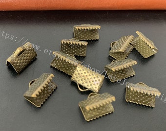 hurtownia 100 zestawów/partia 10 mm brązowe wstążki zaciski zaciskowe zacisk końcowy