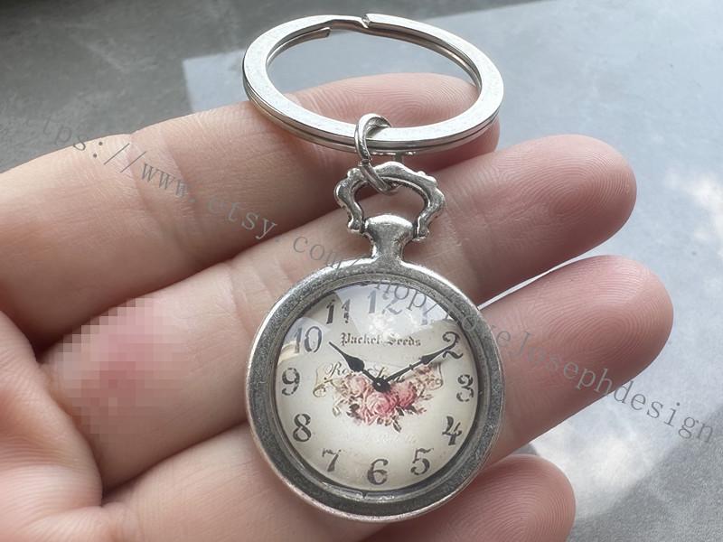 Clock Keychain, Clock Gift Key Ring - Etsy