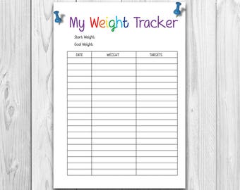 a4 diet tracker etsy