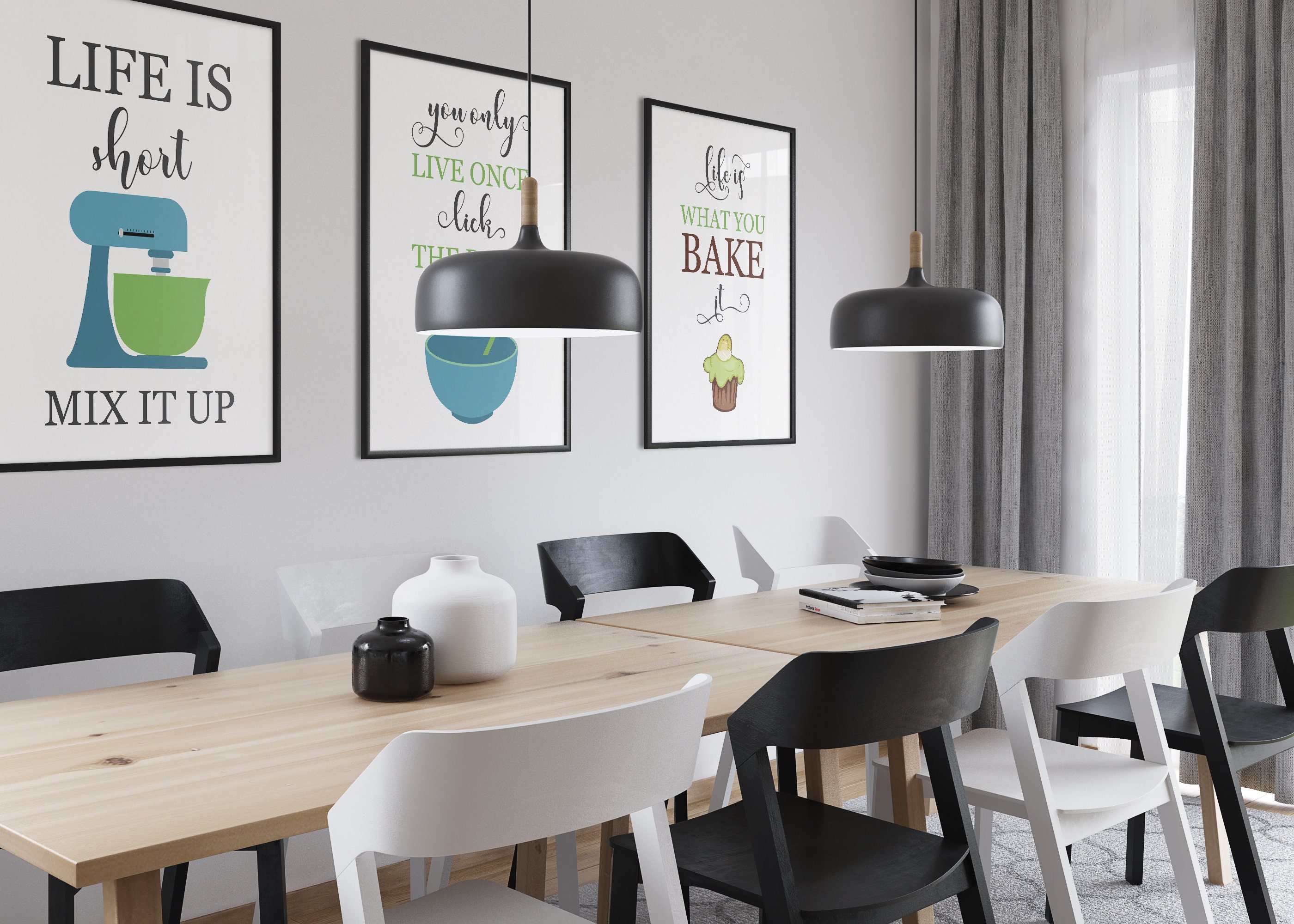 Life is Short Mix It up Kitchen Quote Print Kitchen Quote Etsy