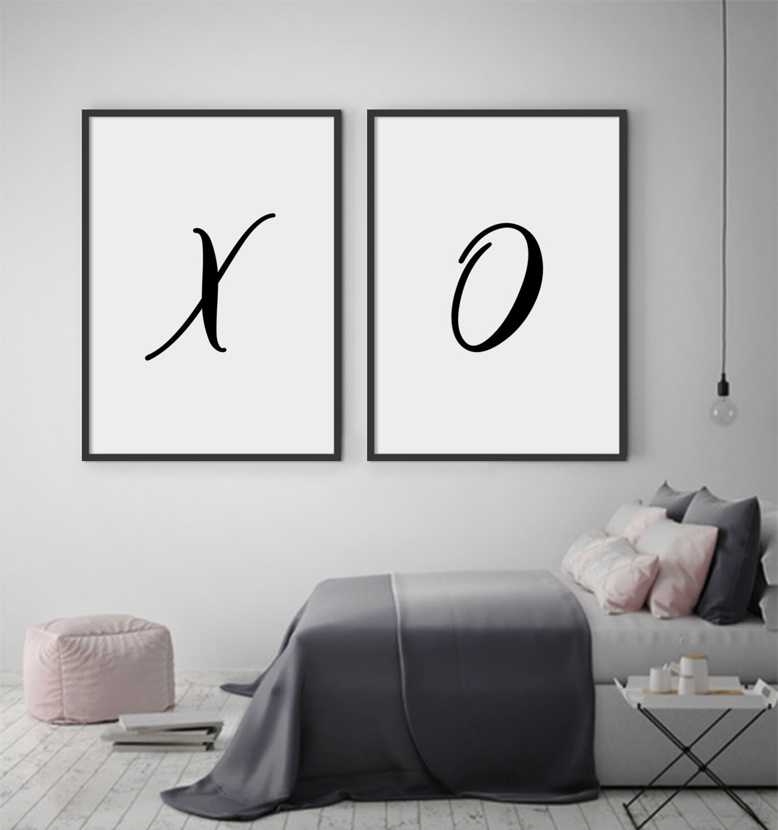XO Print Set XO Poster Set of 2 Prints XO Wall Decor Xo Etsy