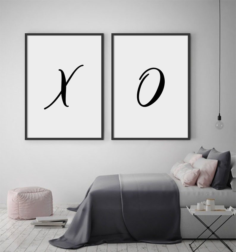 XO Print Set XO Poster Set of 2 Prints XO Wall Decor Xo Etsy