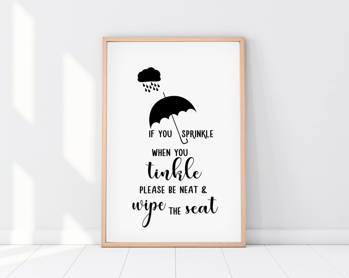Bathroom Prints, If You Sprinkle When You Tinkle, Kids Bathroom Art ...