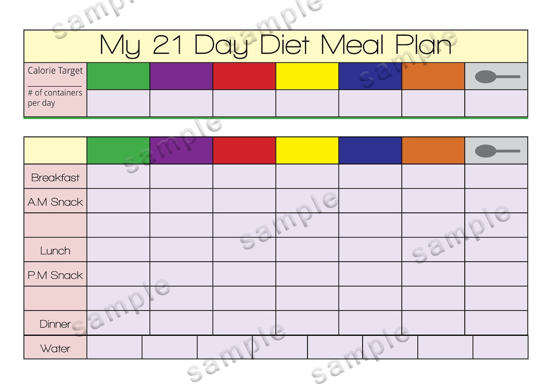 21 Day Diet Shopping List, 21 Day Fix Meal Plan, 21 Day Fix Workout ...