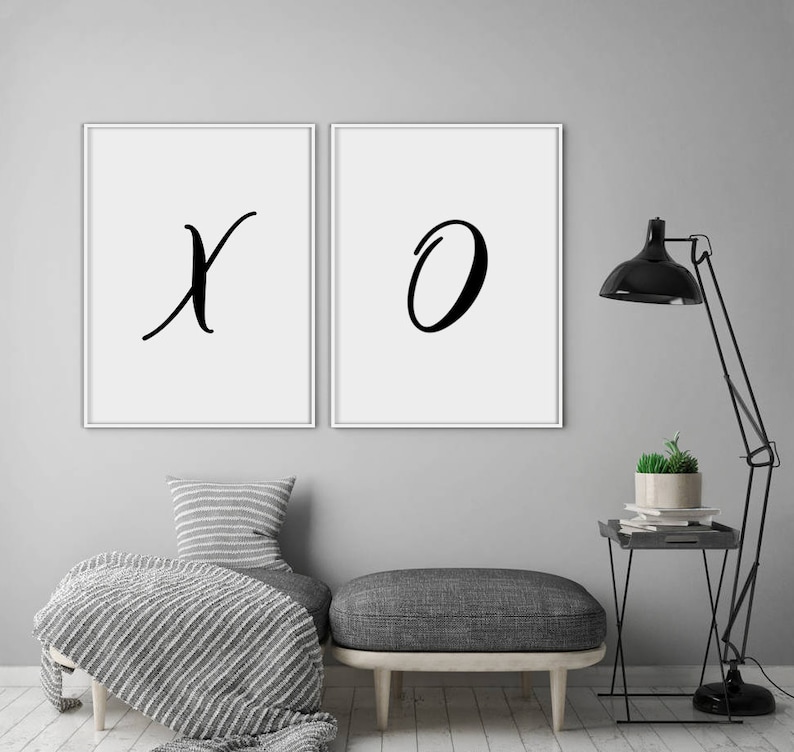 XO Print Set XO Poster Set of 2 Prints XO Wall Decor Xo Etsy