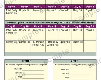 Workout Schedule 21 Day Upper Fix Plyo Great Fix Sales