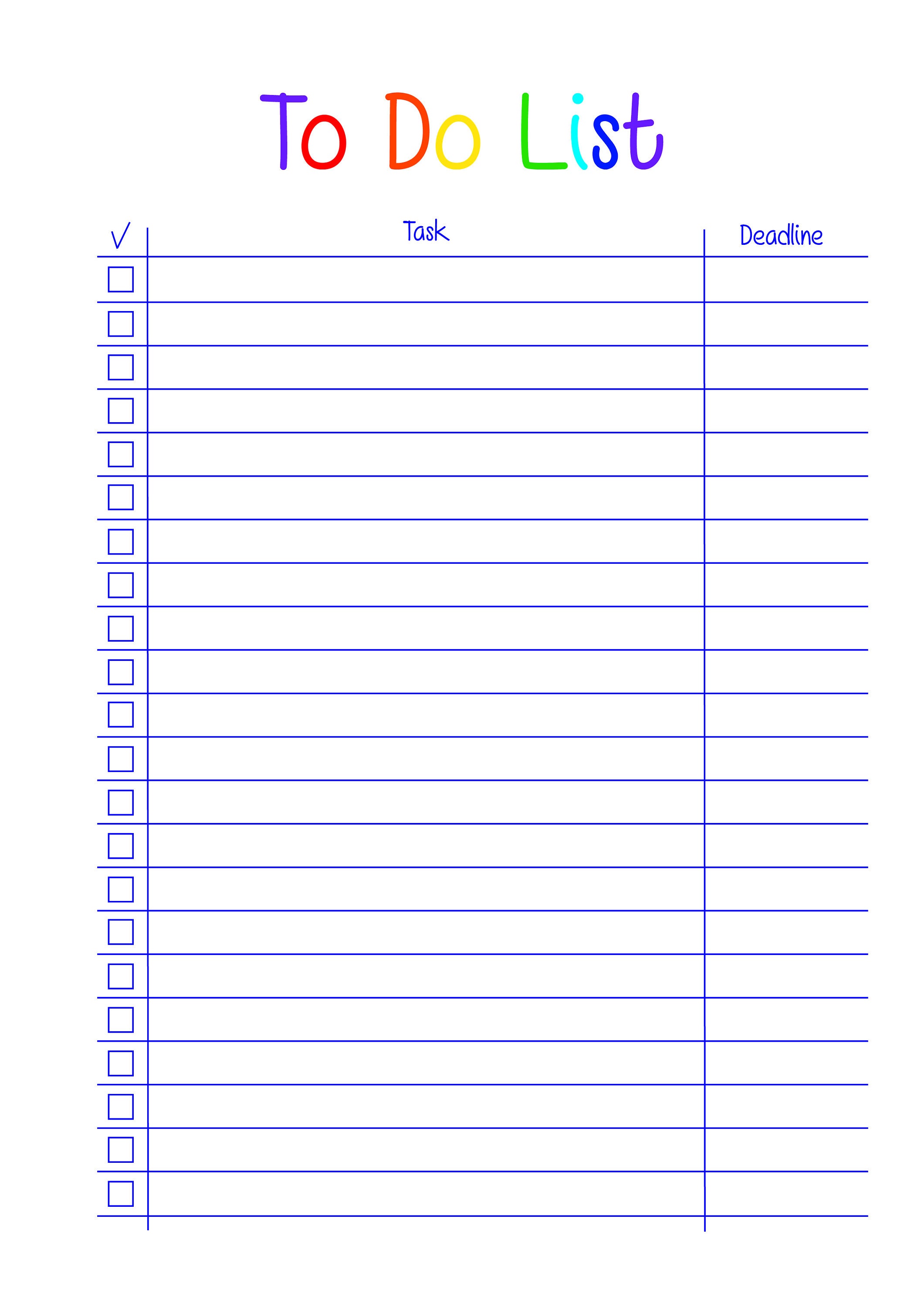 Homework list Deadline Planner To Do List Printable To Do | Etsy