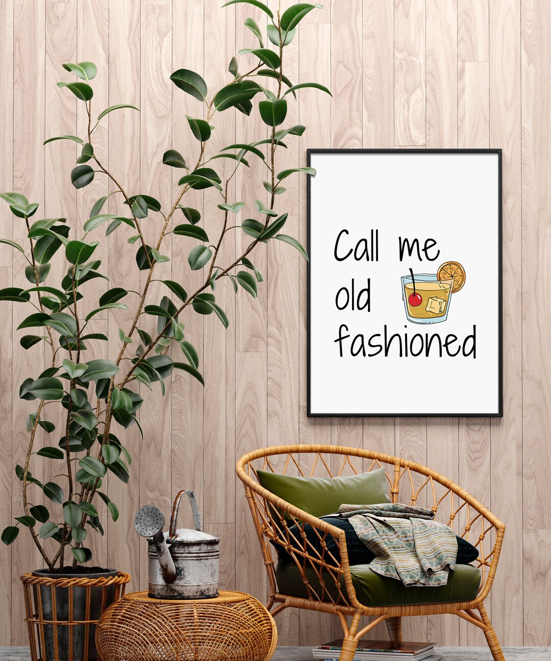 Call Me Old Fashioned Wall Art, Alcohol Prints, Typography Quotes ...