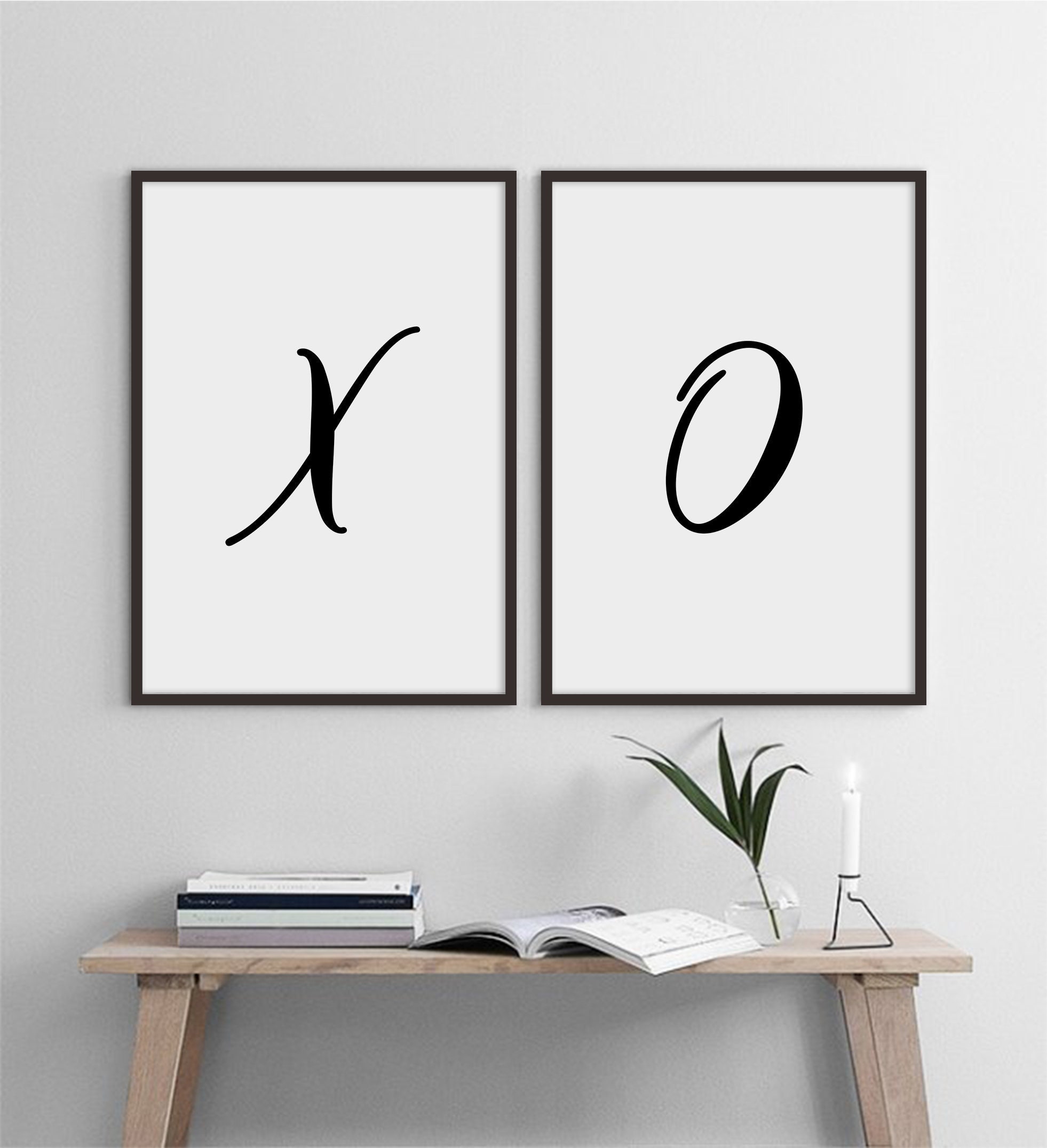 XO Print Set XO Poster Set of 2 Prints XO Wall Decor Xo Etsy