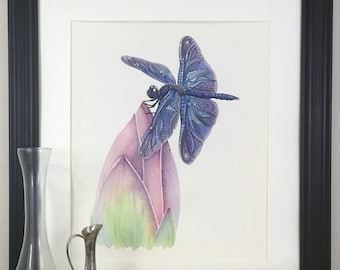 Dragonfly and Lotus Painting