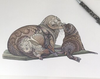 Sea Lions Painting