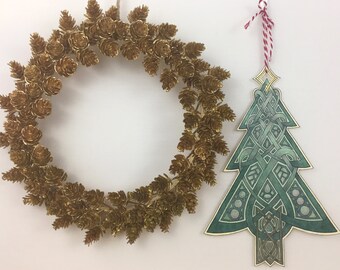 Celtic Knotwork Watercolor Christmas Ornament
