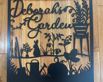 Custom Metal Garden Sign: Personalized Farmhouse Decor (36” x 36”)