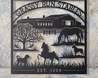 Custom Metal Barn Sign: Laser Cut Steel, Personalized Farmhouse Decor