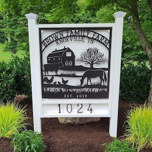 Custom Metal Farm Sign, Personalized Steel Ranch Sign, Outdoor Hanging Entrance Sign, Farmhouse Home Decor, Personalized Gift, Wall Art