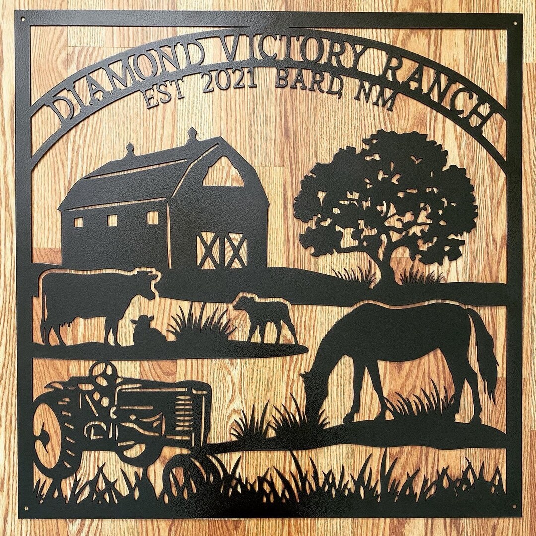 Custom Farm Sign Outdoor Farm Sign Outdoor Ranch Sign Custom Metal Sign
