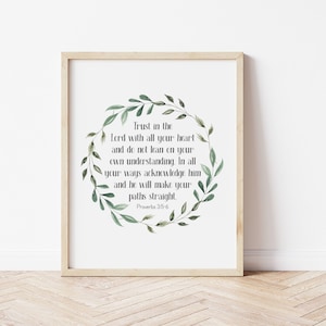 Printable Trust in the Lord Wall Sign, Proverbs 3:5-6