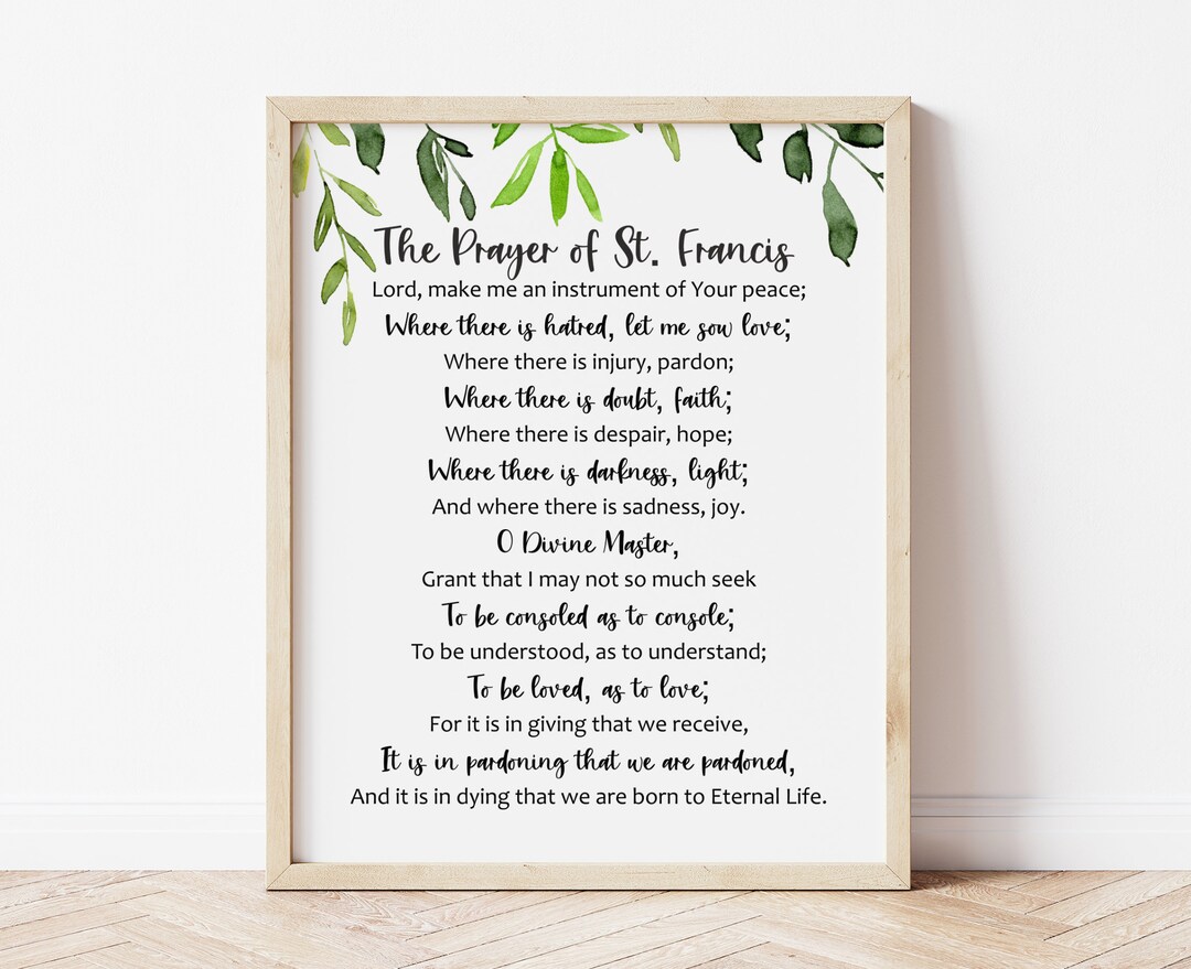 Prayer of St. Francis Printable - Etsy